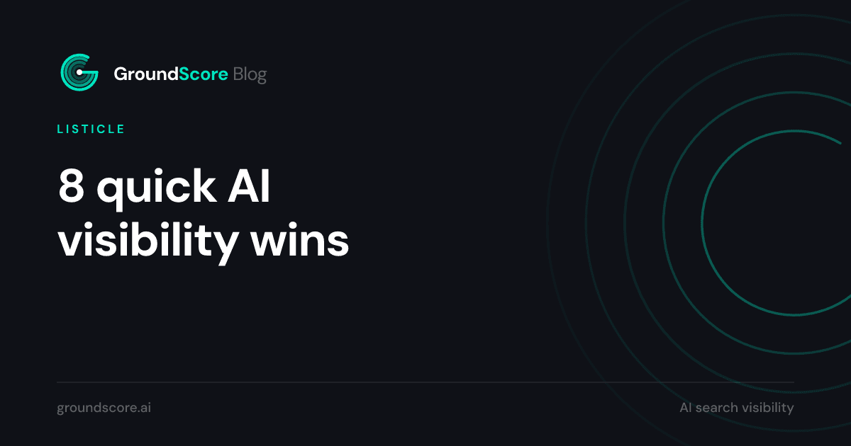 Checklist of eight quick wins for improving AI search visibility