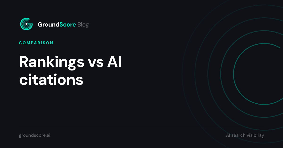 Side by side comparison of keyword rank tracking and AI citation tracking dashboards