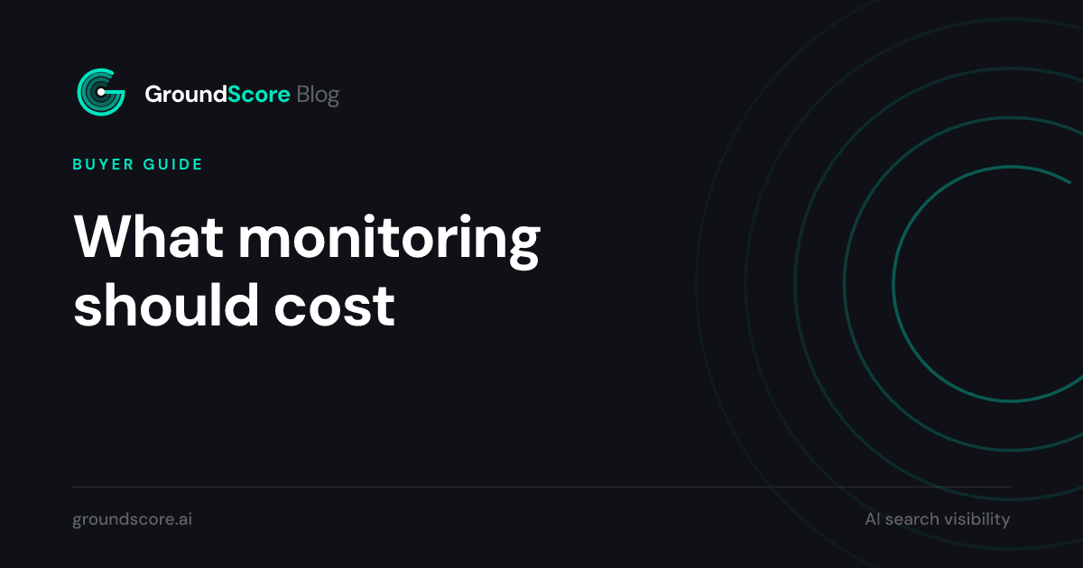 Breakdown of the cost drivers behind AI search monitoring pricing