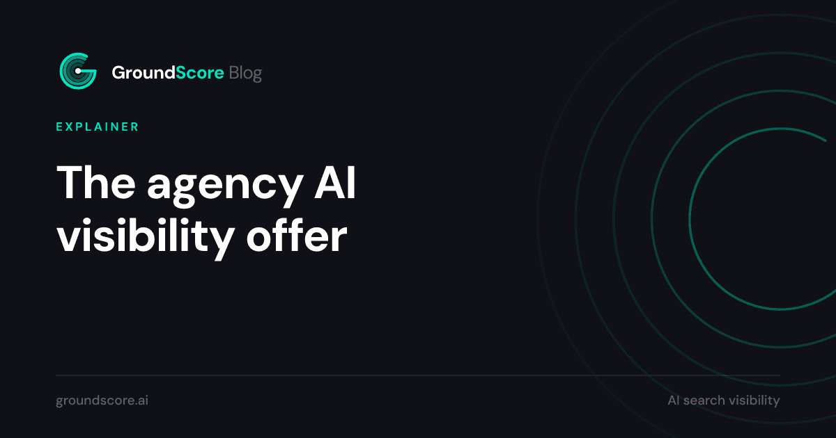Diagram of an agency AI visibility service from audit to monthly reporting